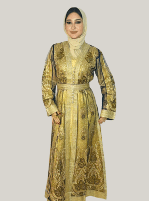 Golden Empress Brocade Dress