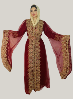 Majestic Embroidered Royal Henna Dress