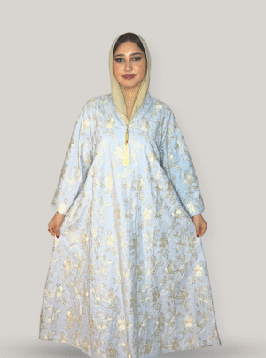 Sky Petals Kuwaiti Cotton Jalabiya
