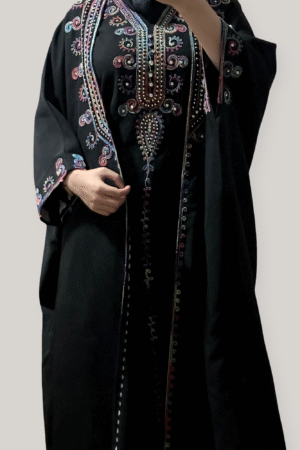 Chromatic Harmony Black Abaya