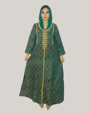 Kuwaiti Jalabiya – Emerald Brocade Majesty