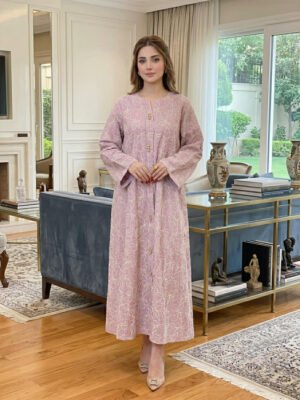 Delicate Bloom Embroidered Jalabiya
