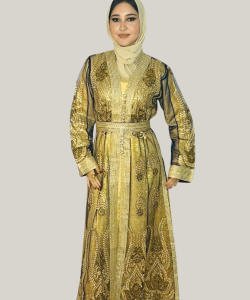 Golden Empress Brocade Dress2