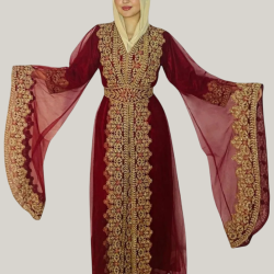 Majestic Embroidered Royal Henna Dress3