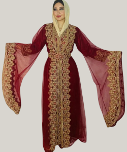 Majestic Embroidered Royal Henna Dress3