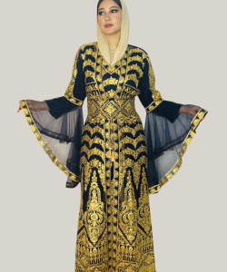 Regal Khaleej Gold & Blue Dress2