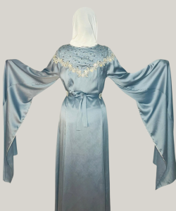 Silken Azure Lace Dress2
